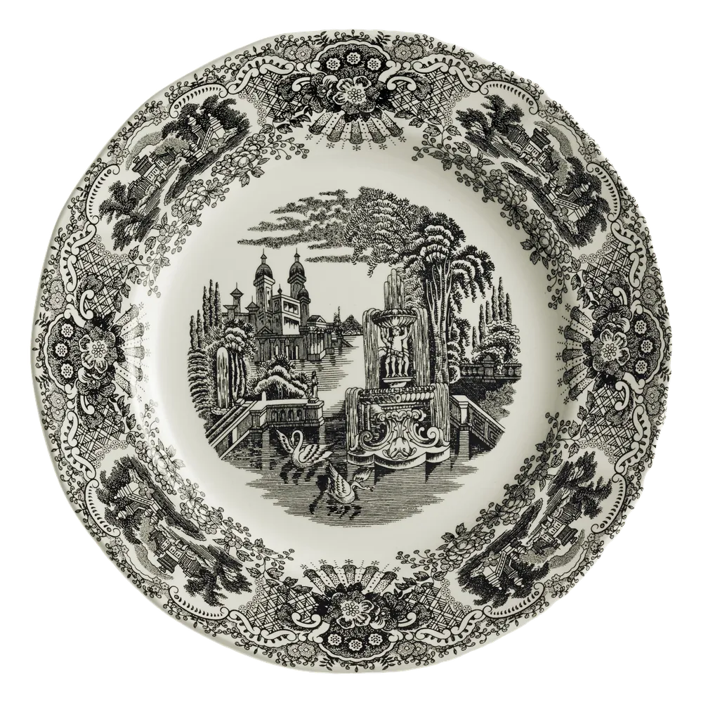 Plato Llano 28 Cm. Negro Vistas
