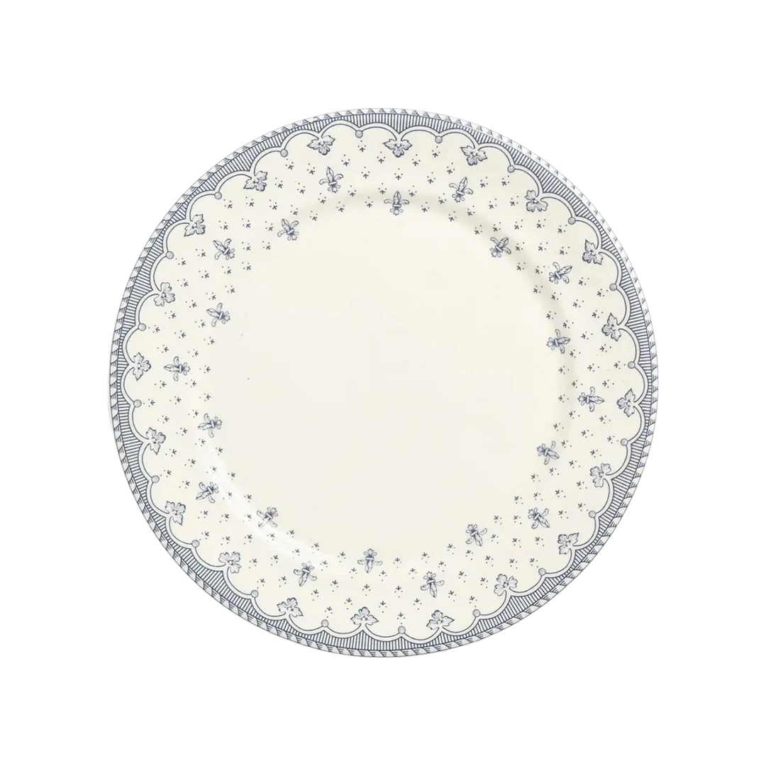Plato Pan Flor de Lis Azul