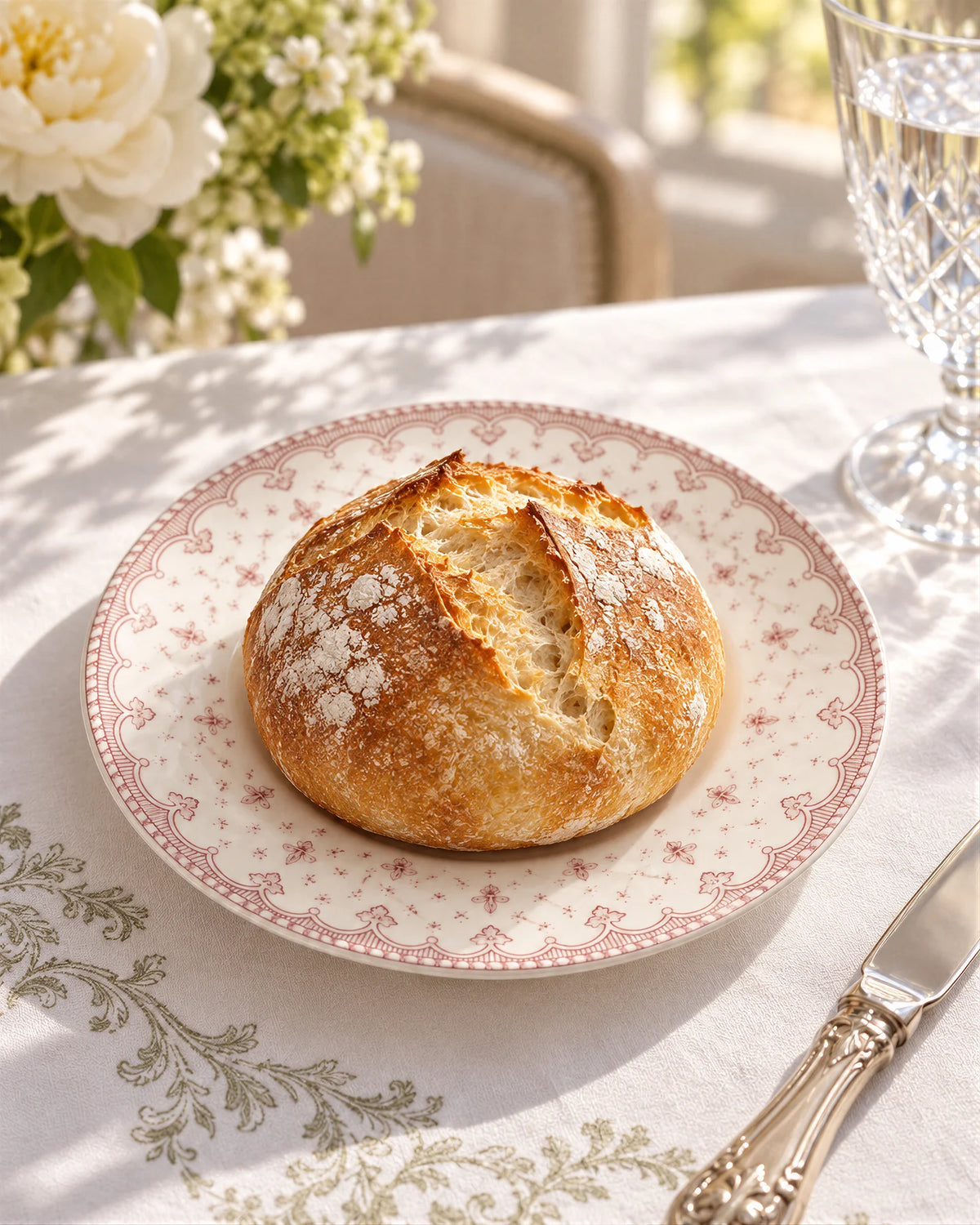 Plato Pan Flor de Lis Rosa