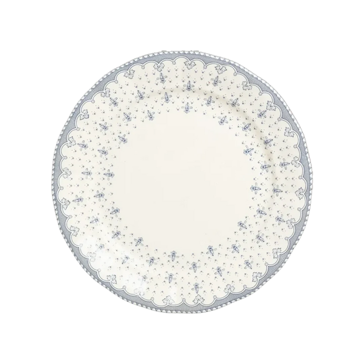 Plato Pastas Flor de Lis Azul