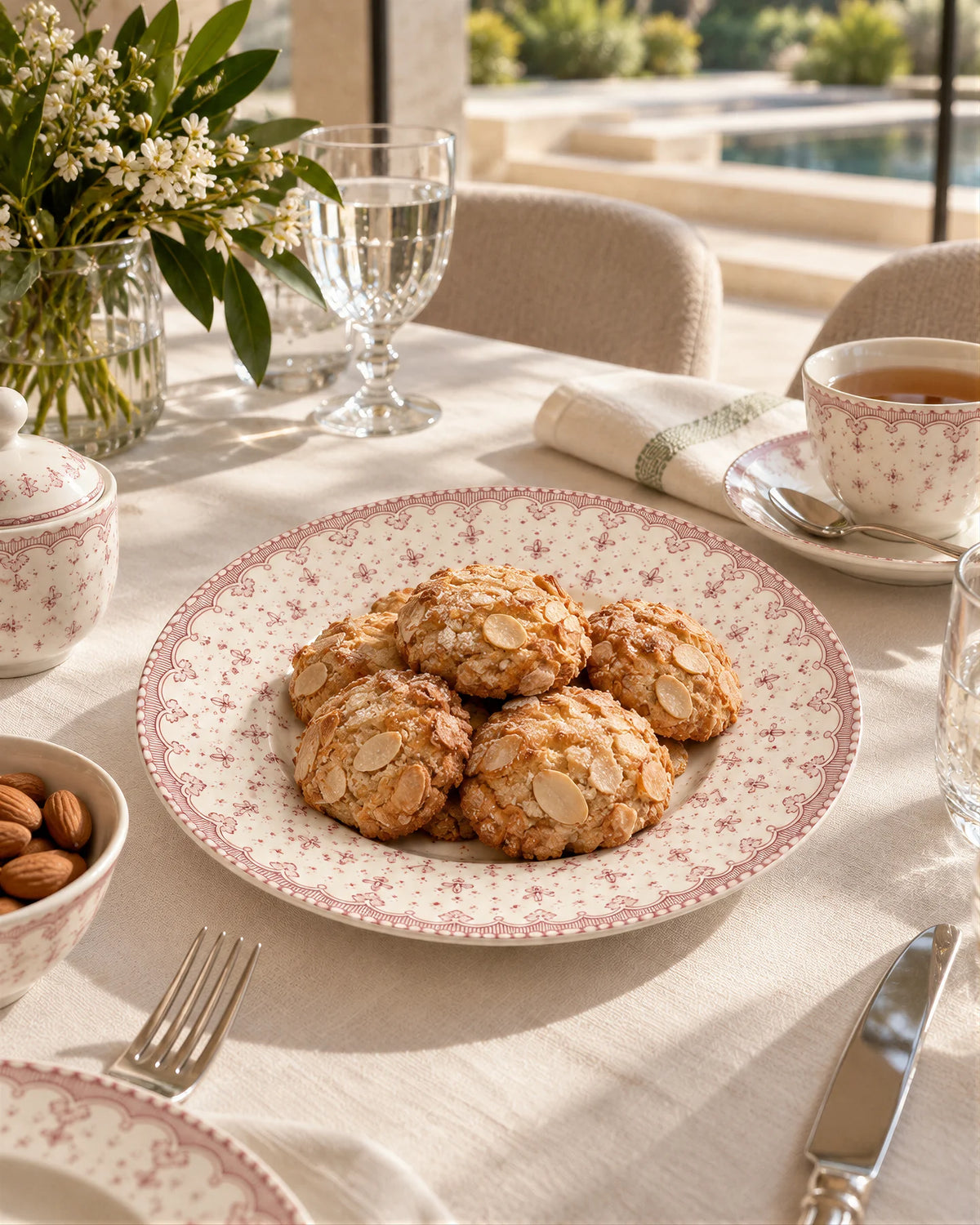Flor de Lis Rosa Cake Plate