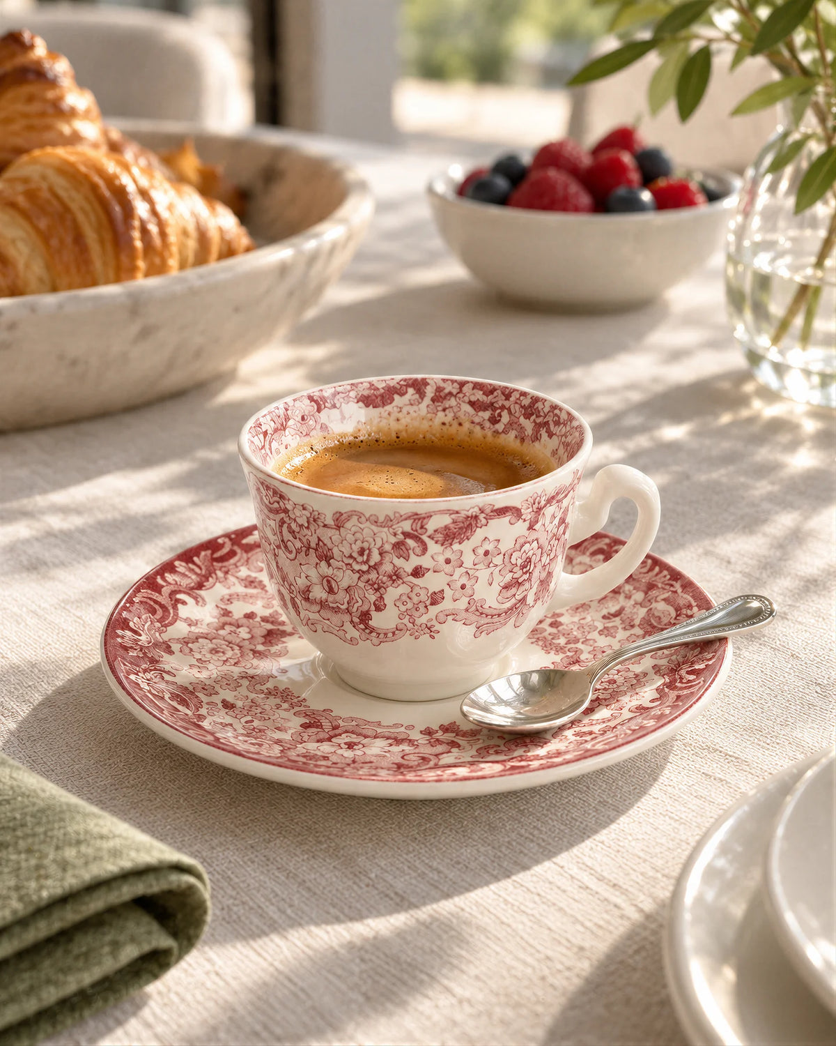 Taza Café Con Platillo 202 Rosa