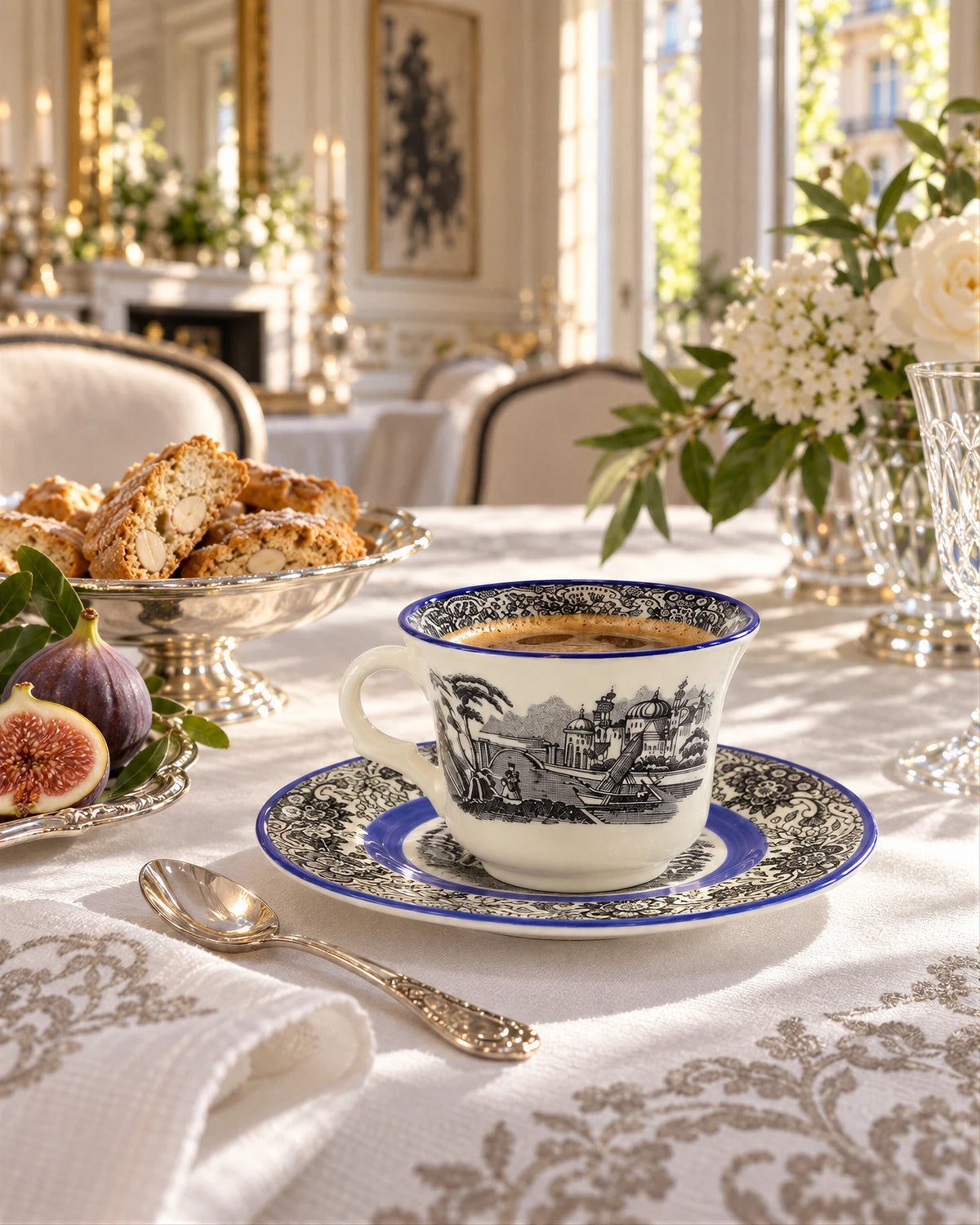 Taza Café Con Platillo N. Vistas Azul A. Stewart
