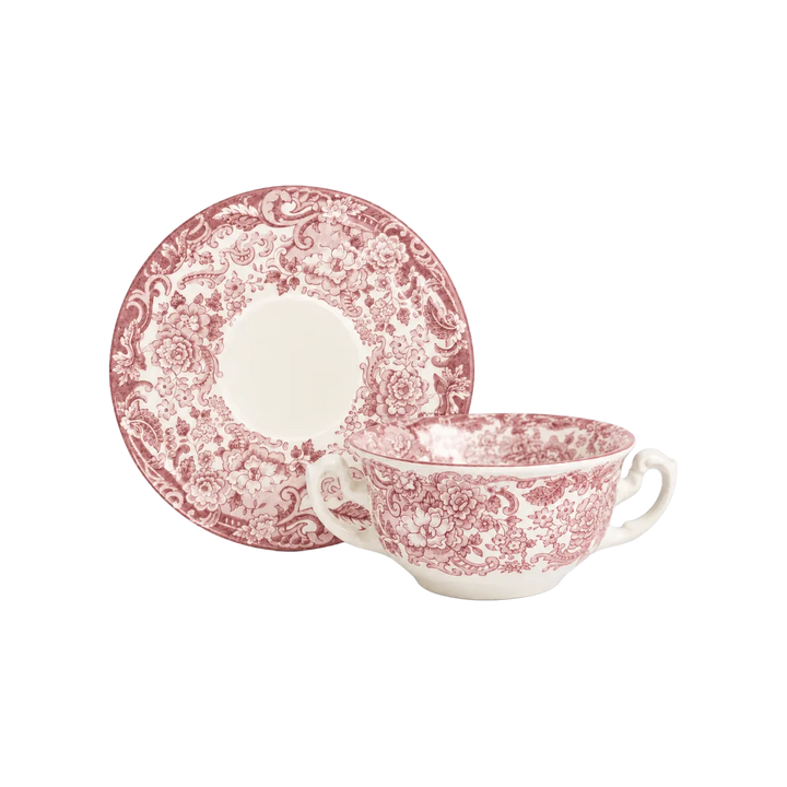 Taza Consomé Con Platillo 202 Rosa