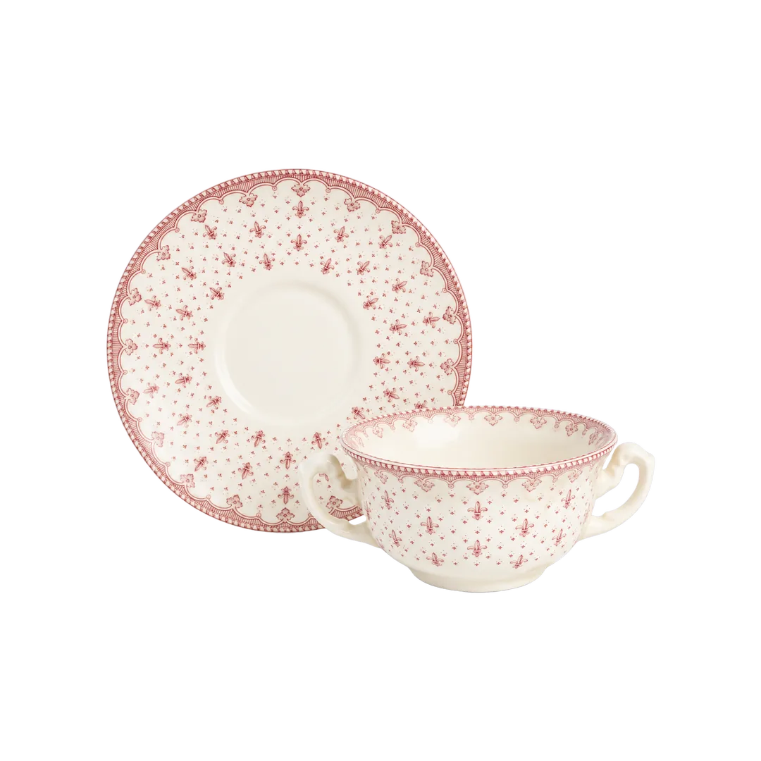 Flor de Lis Rosa Consommé Cup and Saucer