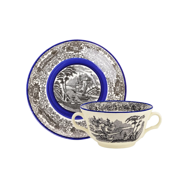 Taza Consomé Con Platillo N. Vistas Azul A. Stewart