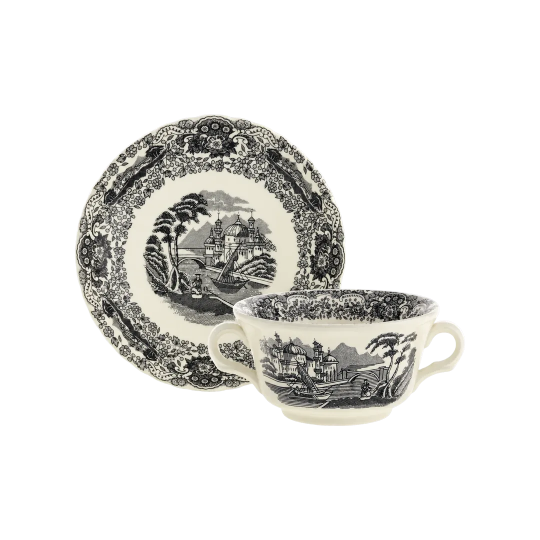 Negro Vistas Consommé Cup and Saucer