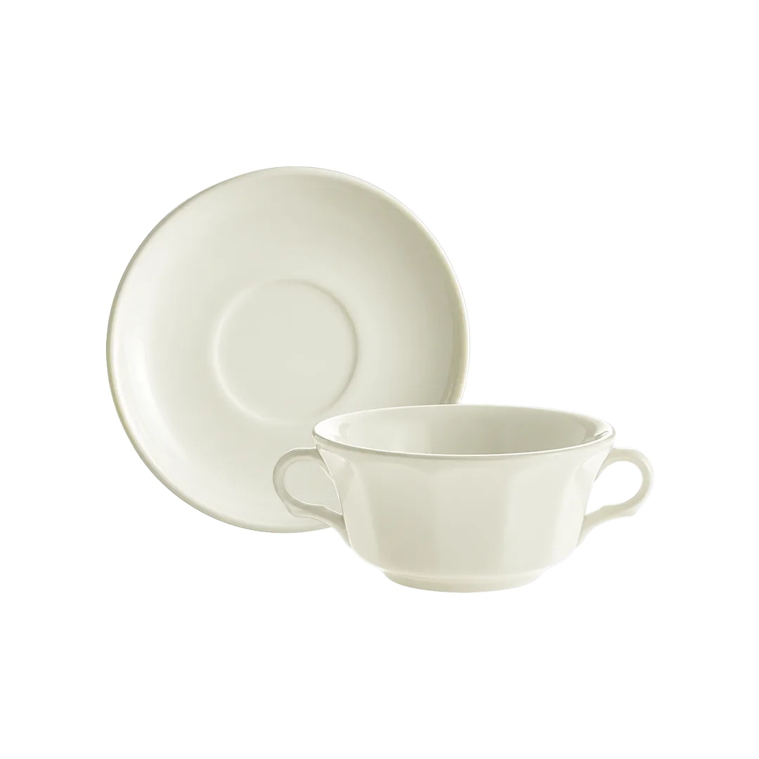 Ochavado Blanco Consommé Cup and Saucer