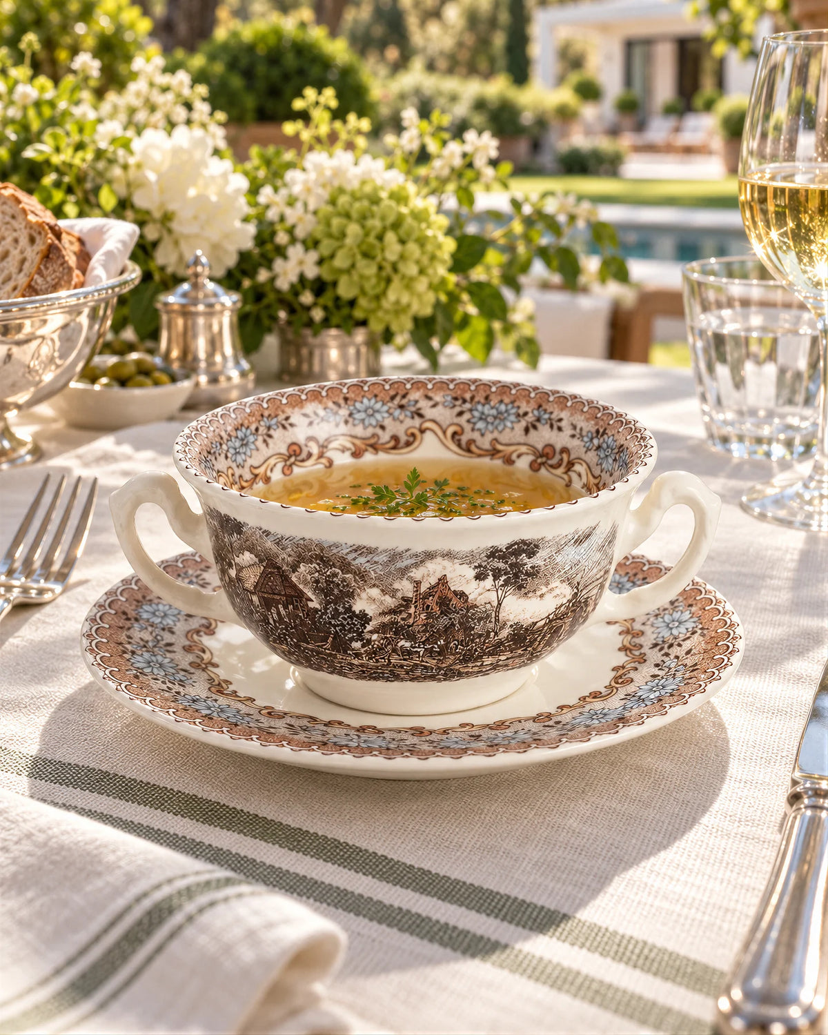 Taza Consomé Con Platillo Viejo Molino
