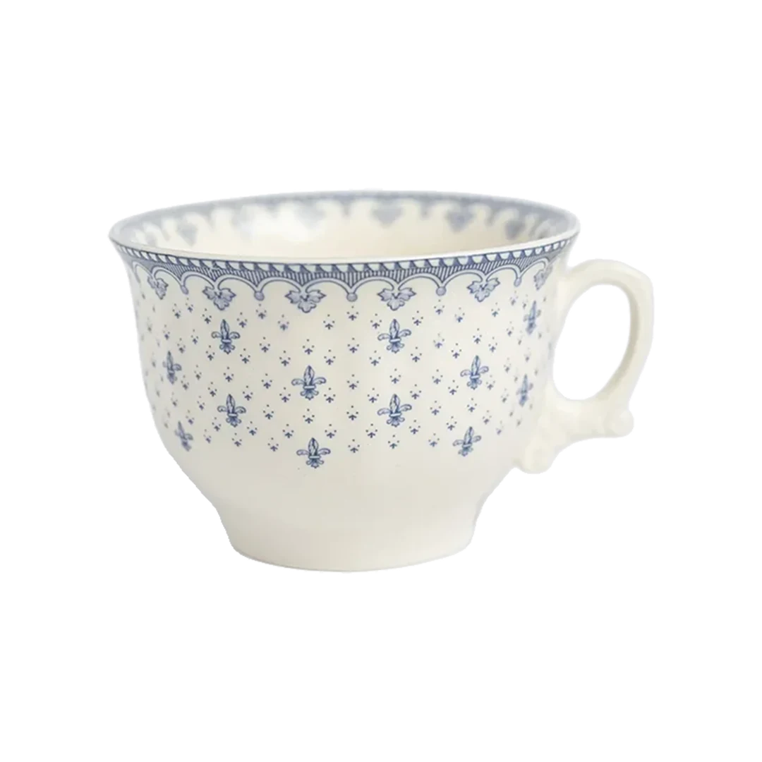 Taza Desayuno Flor de Lis Azul