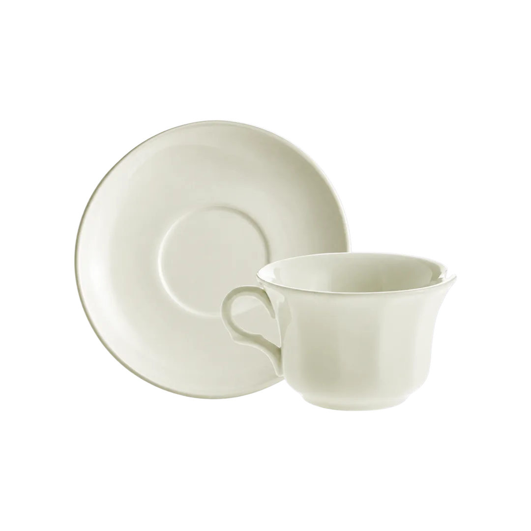 Ochavado Blanco Teacup and Saucer